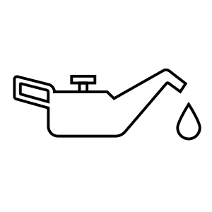 Icon of an oil can with a single drop.